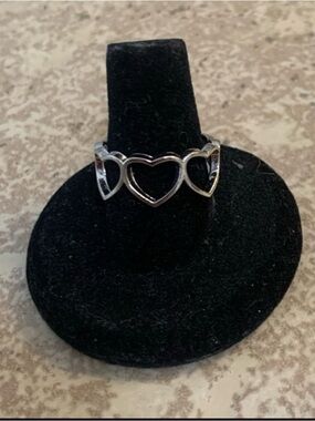 New! Women Adjustable Sterling Silver Heart Ring.
